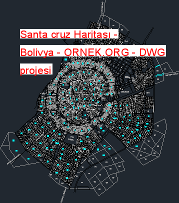 Santa cruz Haritası - Bolivya Autocad Çizimi