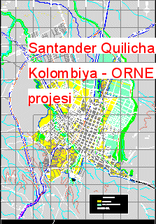 Santander Quilichao şehir - Kolombiya Autocad Çizimi