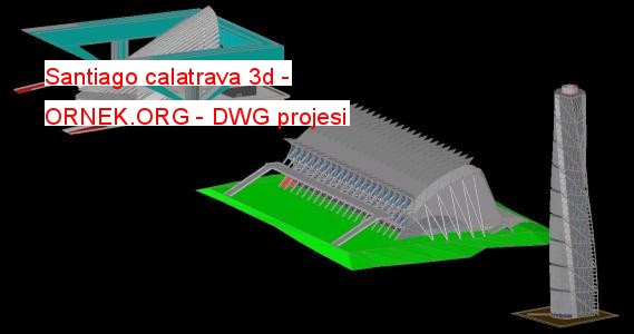 Santiago calatrava 3d Autocad Çizimi