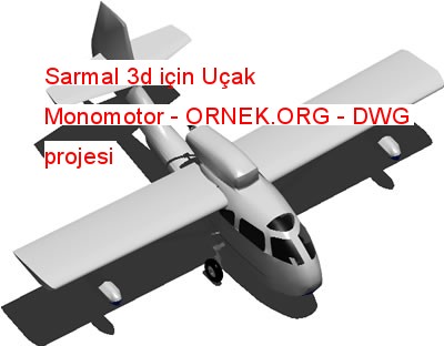 Sarmal 3d için Uçak Monomotor Autocad Çizimi