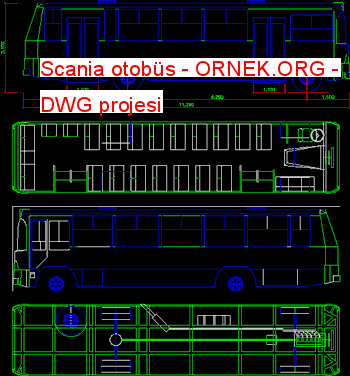 Scania otobüs Autocad Çizimi