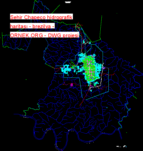 Şehir Chapeco hidrografik haritası - brezilya