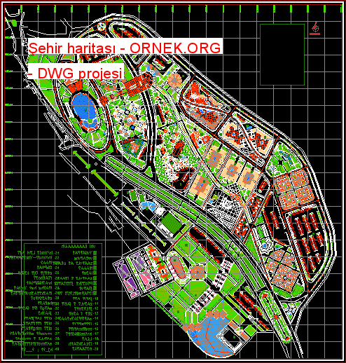 Şehir haritası Autocad Çizimi