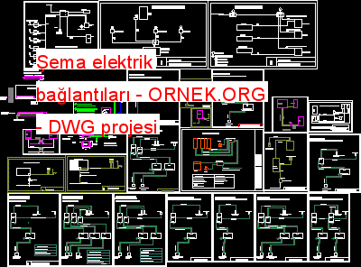Şema elektrik bağlantıları Autocad Çizimi