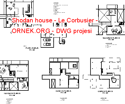 Shodan house - Le Corbusier Autocad Çizimi