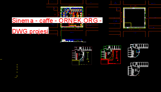 Sinema - caffe Autocad Çizimi