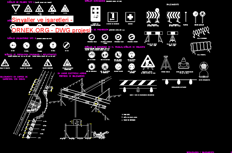 Sinyaller ve işaretleri Autocad Çizimi