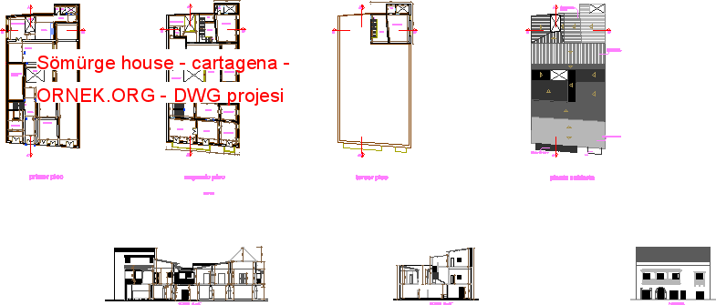 Sömürge house - cartagena Autocad Çizimi