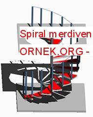 Spiral merdiven 3d Autocad Çizimi