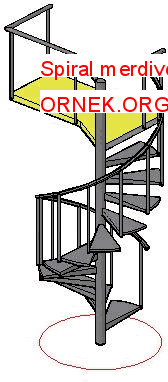 Spiral merdiven 3d Autocad Çizimi