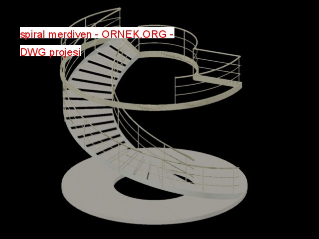 spiral merdiven Autocad Çizimi