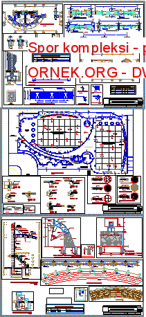 Spor kompleksi - projesi Autocad Çizimi