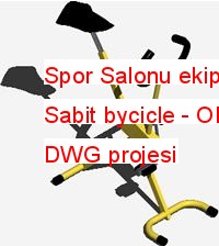 Spor Salonu ekipleri 3d - Sabit bycicle Autocad Çizimi