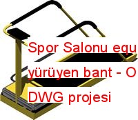 Spor Salonu equipment3d - yürüyen bant Autocad Çizimi