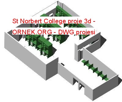 St Norbert College proje 3d Autocad Çizimi