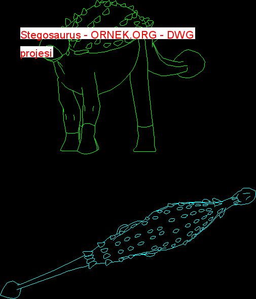 Stegosaurus Autocad Çizimi