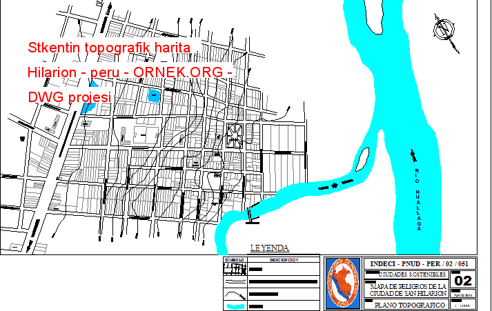 Stkentin topografik harita . Hilarion - peru Autocad Çizimi