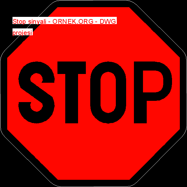 Stop sinyali Autocad Çizimi