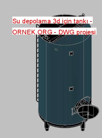 Su depolama 3d için tankı Autocad Çizimi
