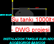 Su tankı 1000lts Autocad Çizimi