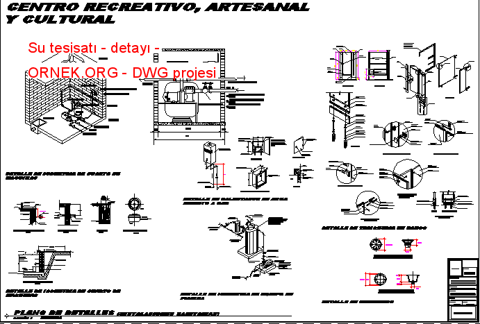 Su tesisatı - detayı Autocad Çizimi