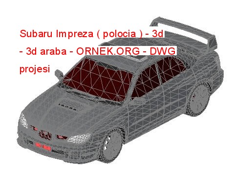 Subaru Impreza ( polocia ) - 3d - 3d araba Autocad Çizimi