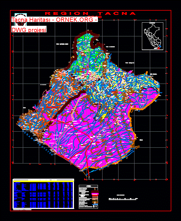 Tacna Haritası Autocad Çizimi