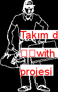 Takım durumlarda Man ​​with Autocad Çizimi