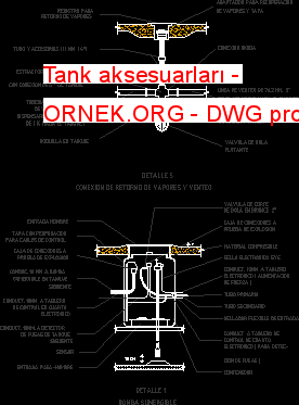 Tank aksesuarları Autocad Çizimi
