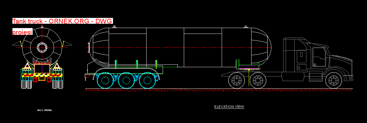Tank truck Autocad Çizimi