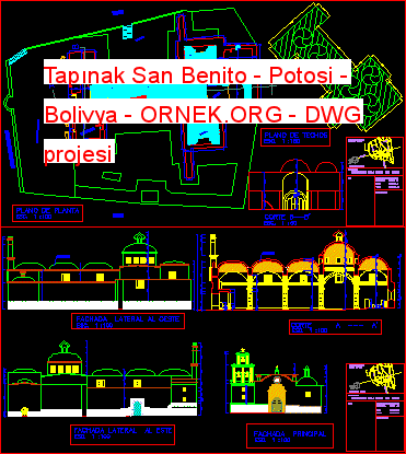 Tapınak San Benito - Potosi - Bolivya Autocad Çizimi