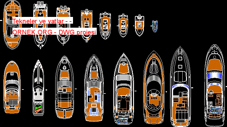Tekneler ve yatlar - Autocad Çizimi