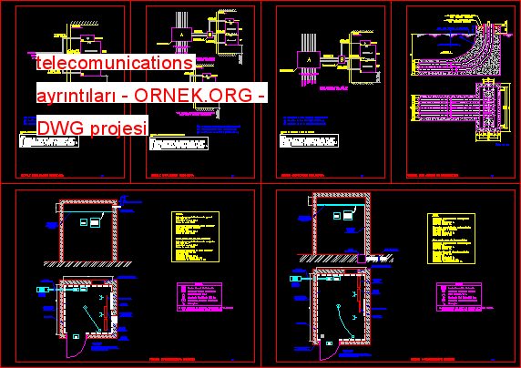 telecomunications ayrıntıları Autocad Çizimi