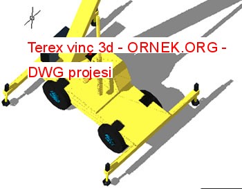 Terex vinç 3d Autocad Çizimi