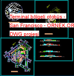 Terminal bölgeli otobüs - San Francisco Autocad Çizimi