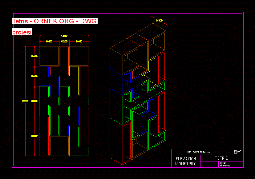 Tetris Autocad Çizimi