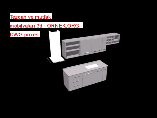 Tezgah ve mutfak mobilyaları 3d Autocad Çizimi