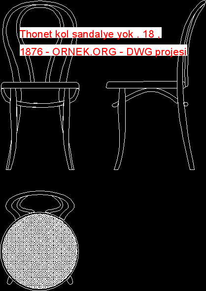 Thonet kol sandalye yok . 18 , 1876