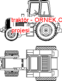traktör Autocad Çizimi