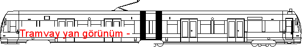Tramvay yan görünüm Autocad Çizimi