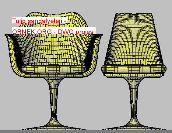 Tulip sandalyeleri Autocad Çizimi