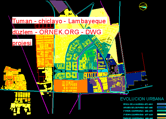 Tuman - chiclayo - Lambayeque düzlem Autocad Çizimi