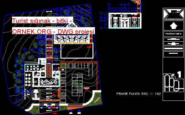 Turist sığınak - bitki Autocad Çizimi