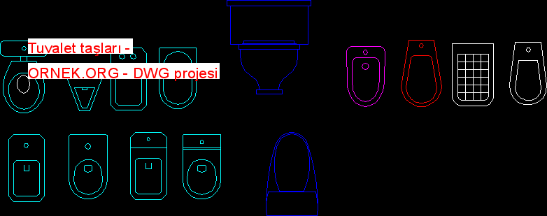 Tuvalet taşları Autocad Çizimi