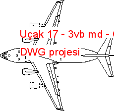 Uçak 17 - 3vb md Autocad Çizimi