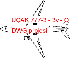 UÇAK 777-3 - 3v Autocad Çizimi