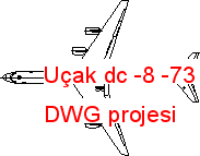 Uçak dc -8 -73 Autocad Çizimi
