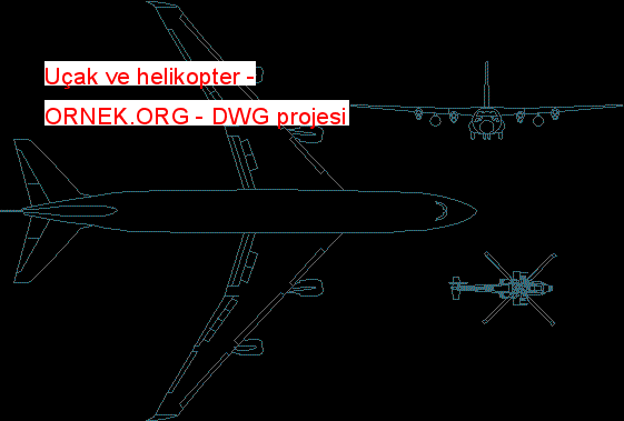 Uçak ve helikopter Autocad Çizimi