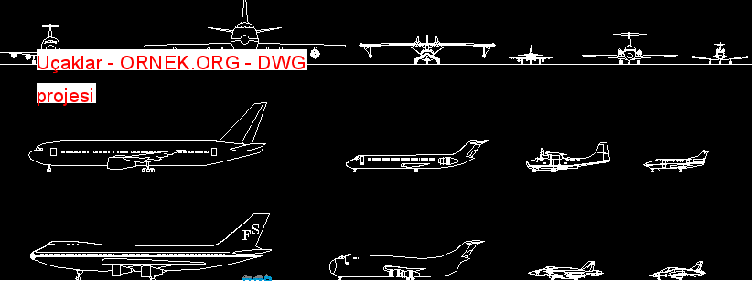 Uçaklar Autocad Çizimi