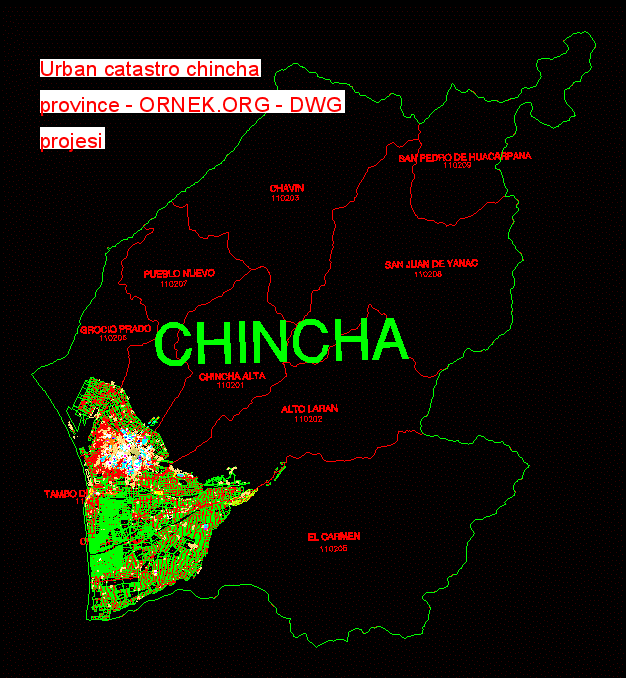 Urban catastro chincha province Autocad Çizimi
